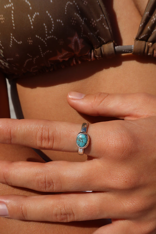 Dainty Turquoise Ring SIZE O - 7 3/4