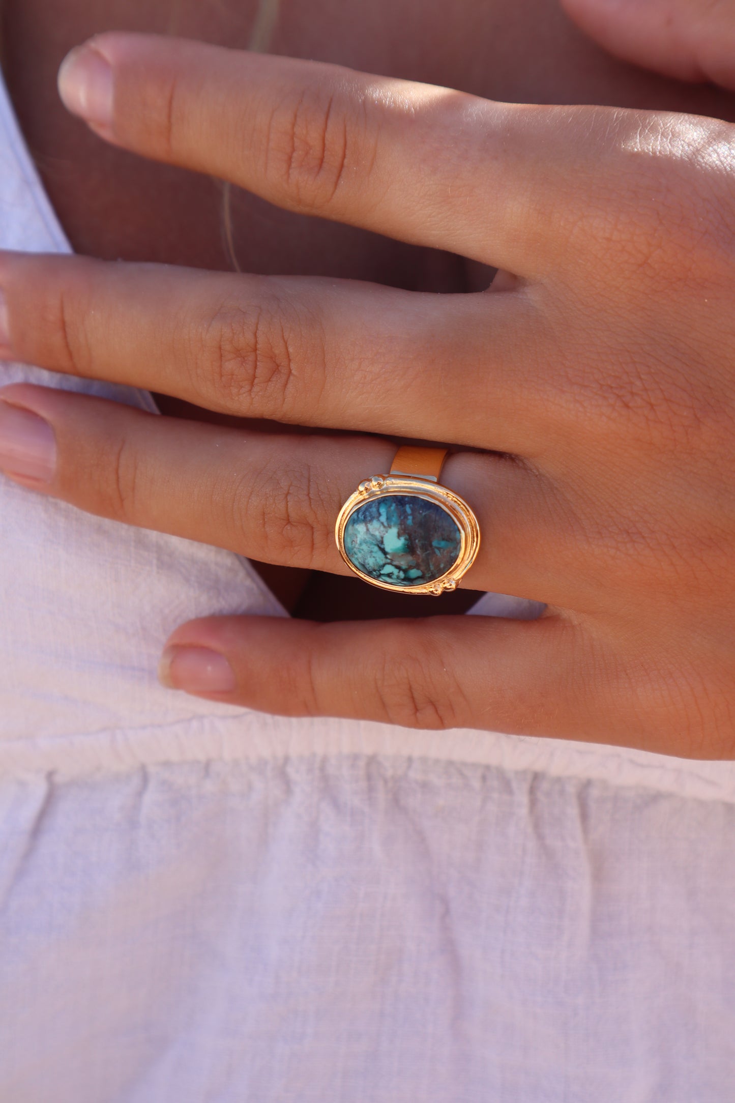 Chunky Turquoise Ring SIZE 6.5