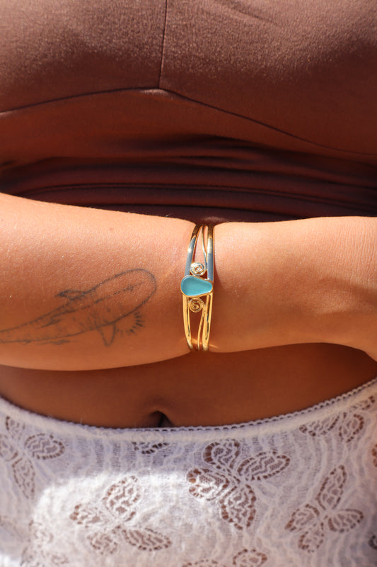 Spiral Seaglass Tidal Cuff