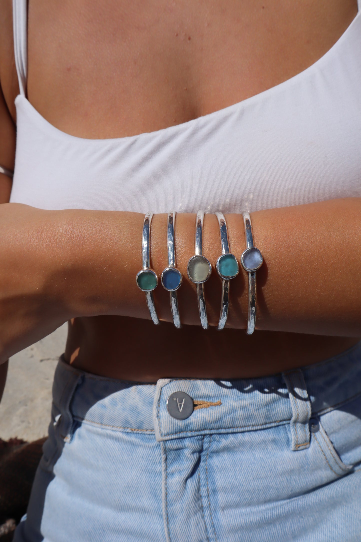 Purple Sea Glass Wanderer Cuff