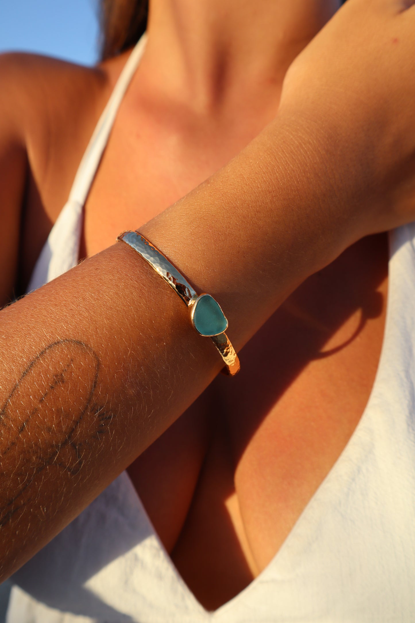Textured Sea Glass Cuff