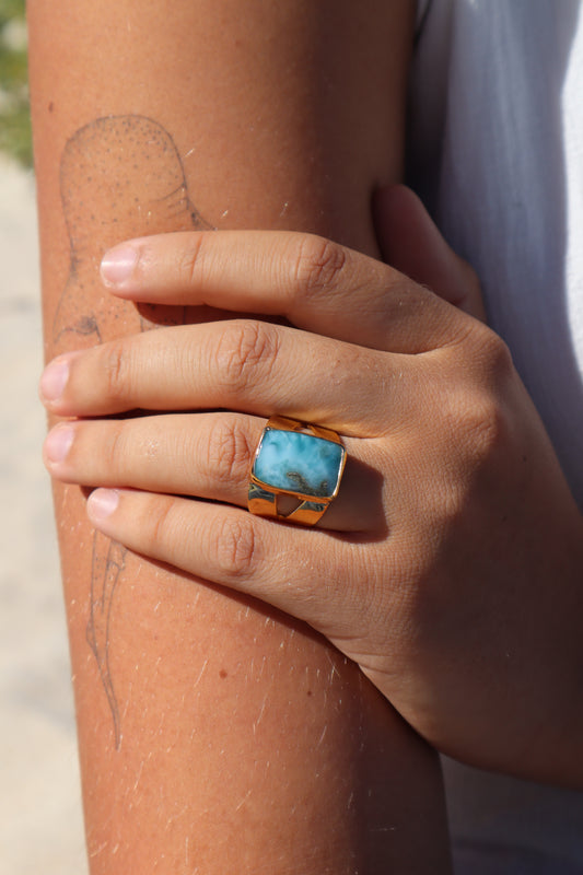 Chunky Larimar Ring SIZE 8.5 - Q 1/2