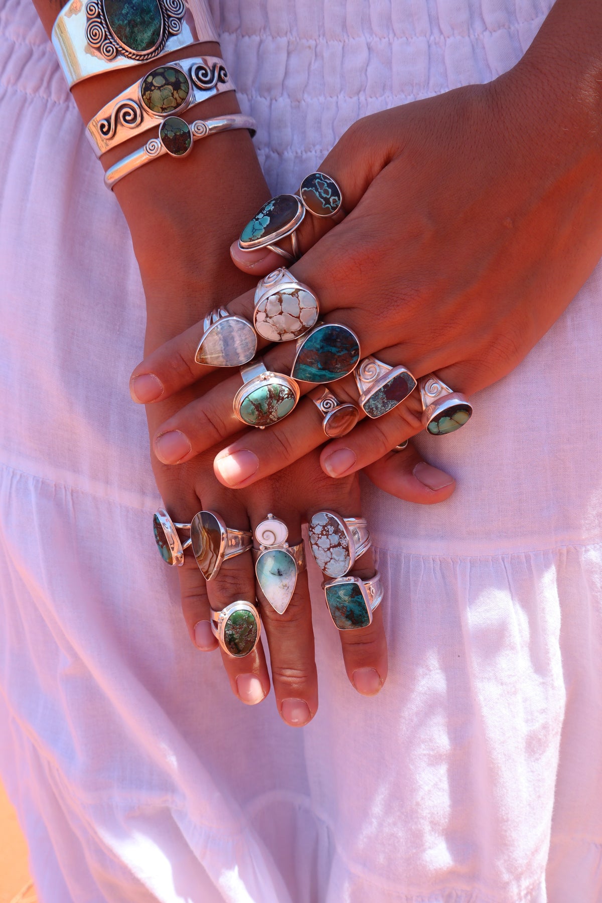 Chunky Turquoise Ring SIZE 8 3/4