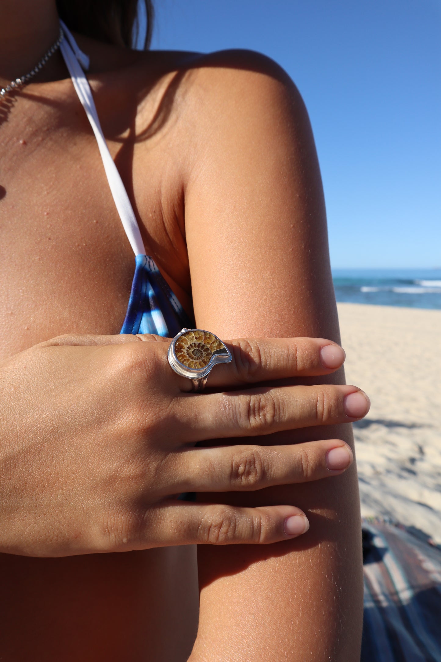 Chunky Ammonite Ring SIZE R - 8 3/4