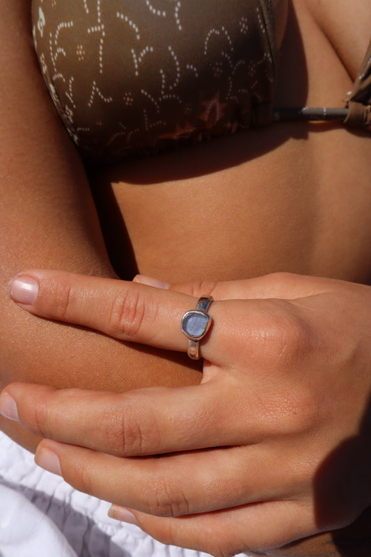 Dainty Purple Sea Glass Ring SIZE 0 1/2 - 7 1/2