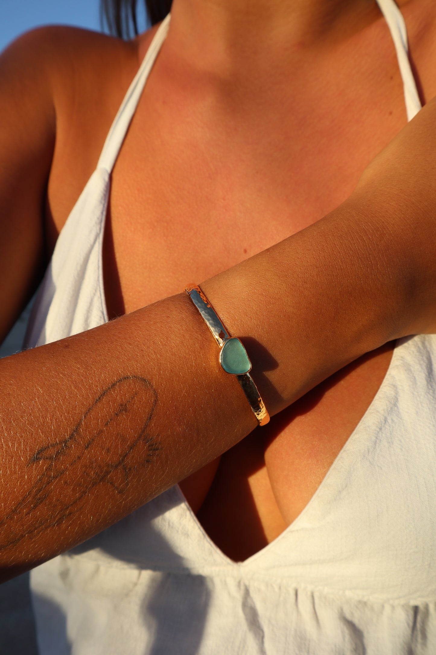 Textured Sea Glass Cuff