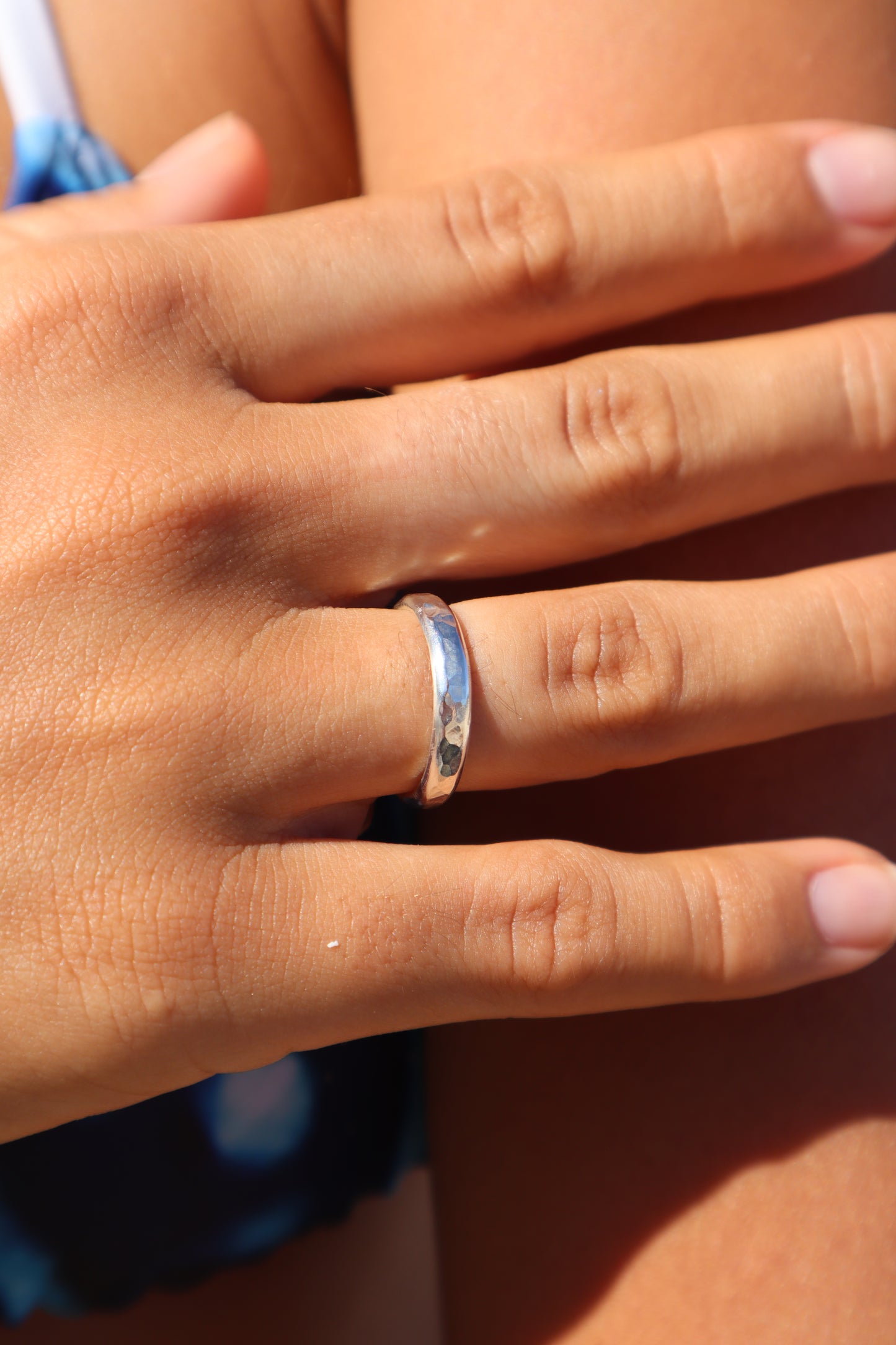 Textured Silver Stacker Ring SIZE M 1/2 - 6 1/2