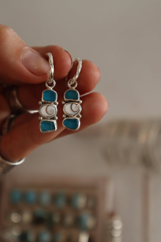 Sea Charm Hoops
