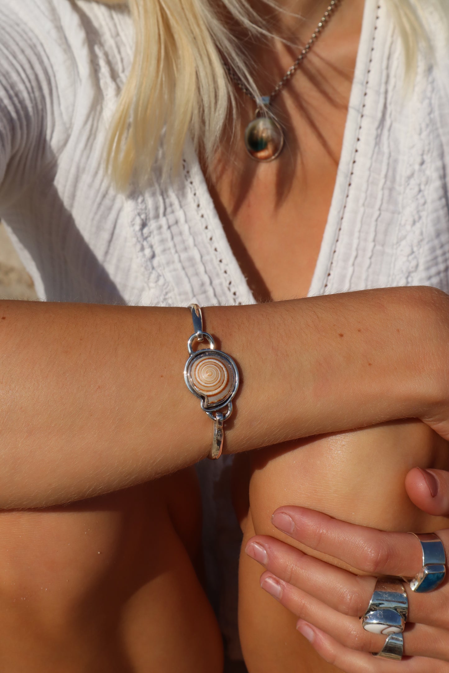 Spiral Shell Clasp Bracelet