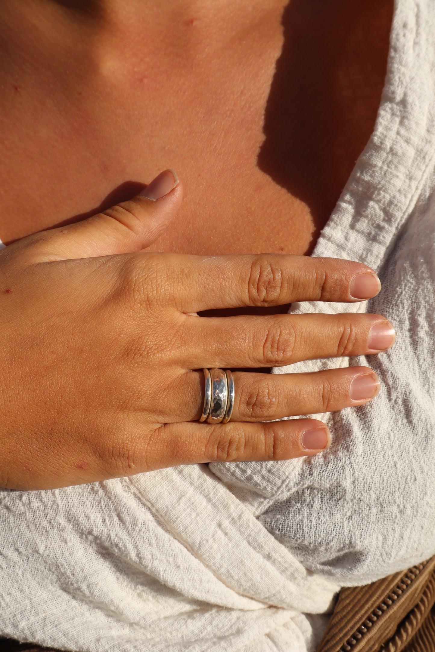 Chunky Silver Ring  SIZE N - 6 3/4