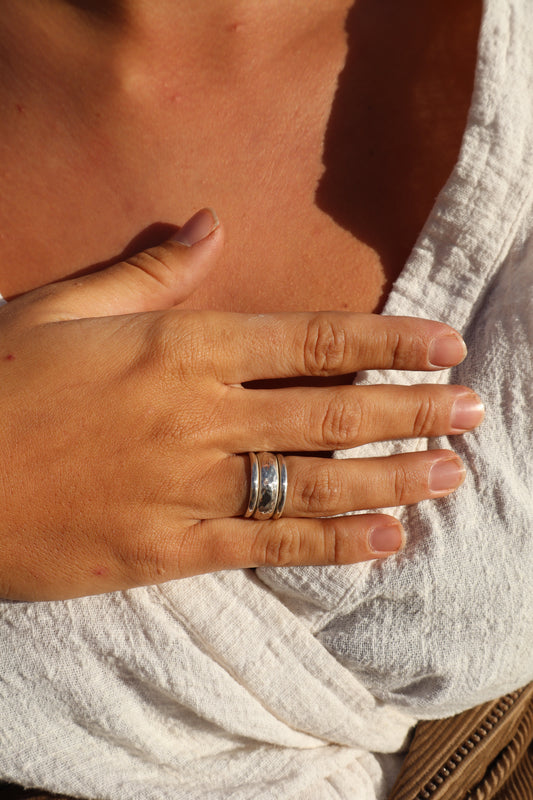 Chunky Silver Ring  SIZE N - 6 3/4