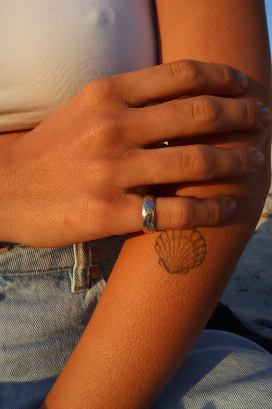 Textured Silver Stacker Ring
