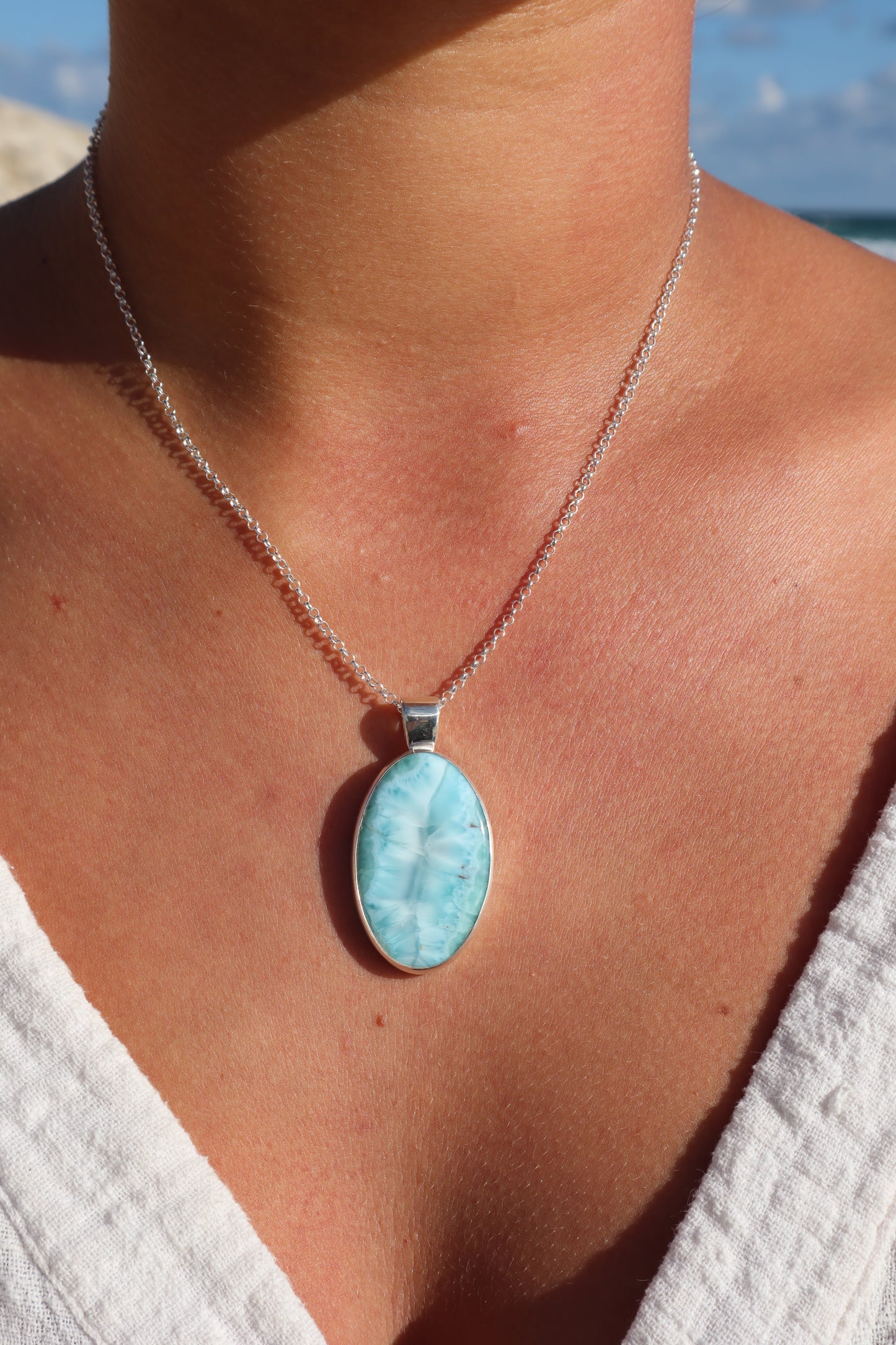 Larimar Wave Pendant