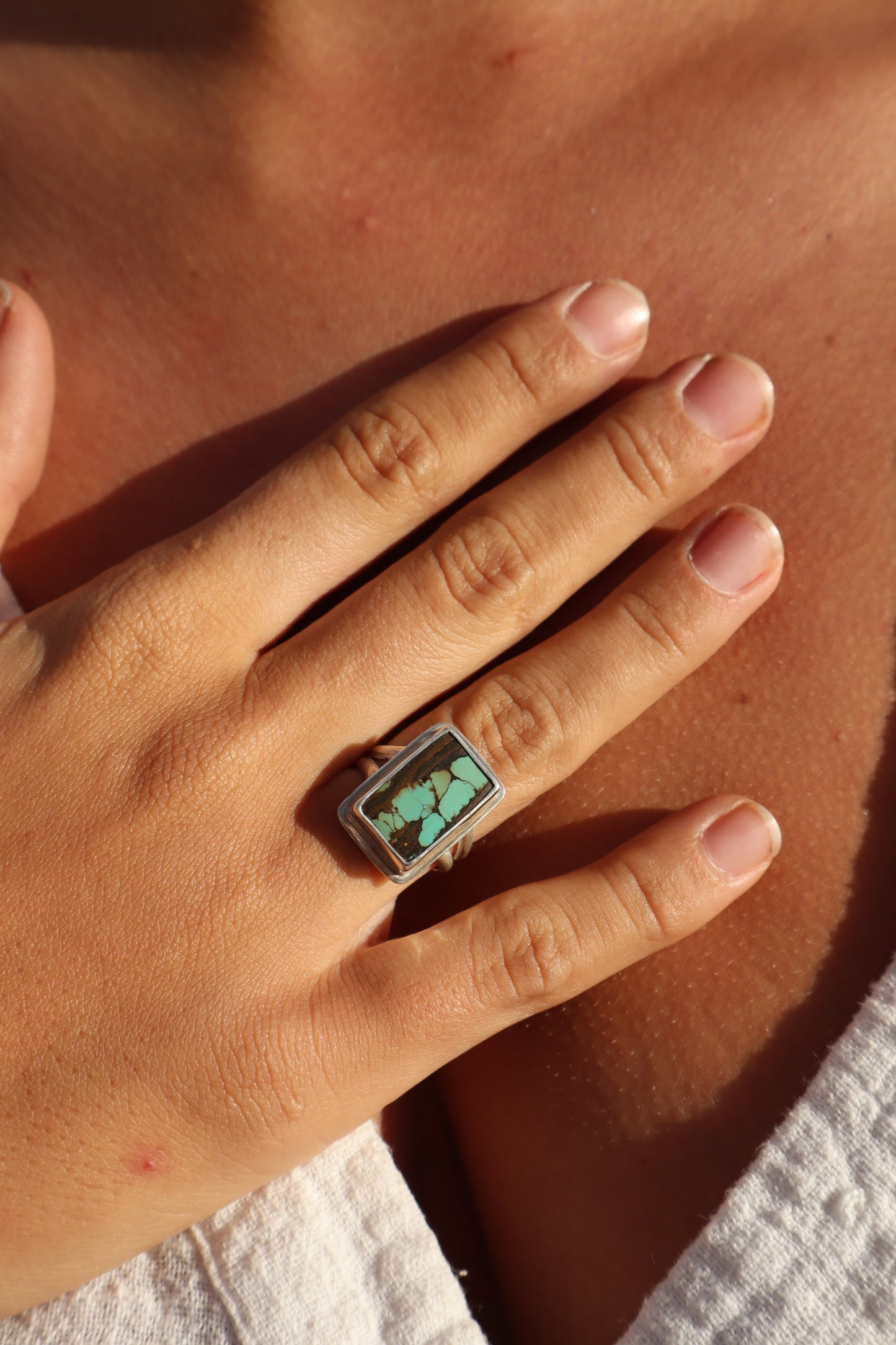 Turquoise Ring SIZE N - 6 3/4