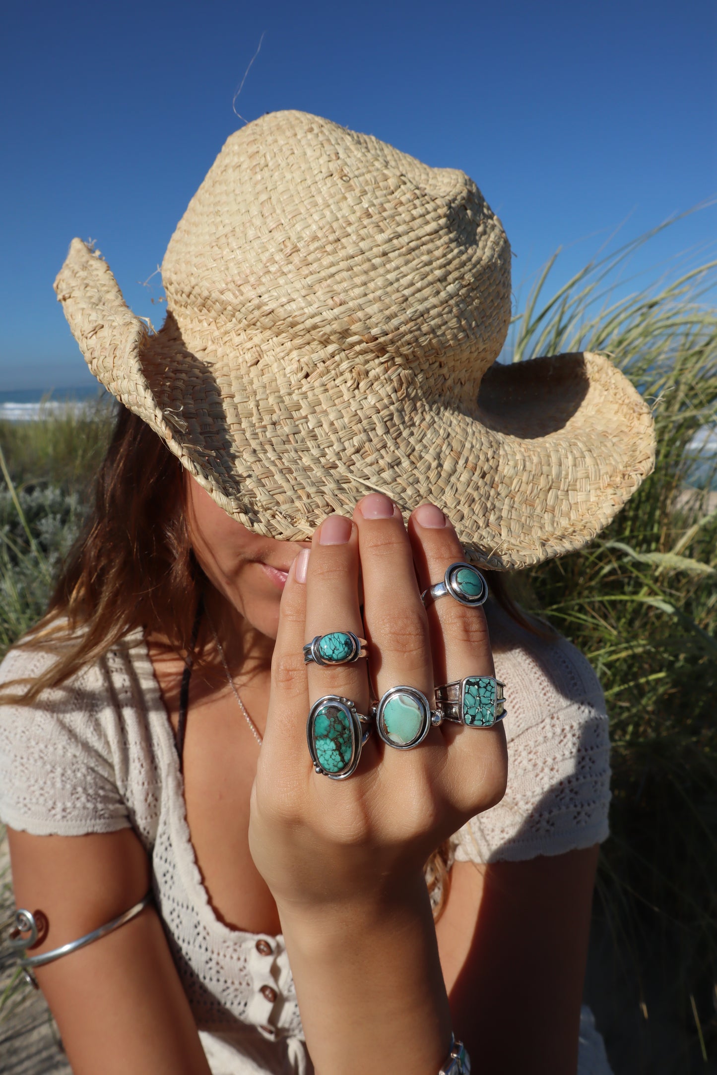 Hubei Turquoise Ring SIZE Q 1/2 - 8 1/2