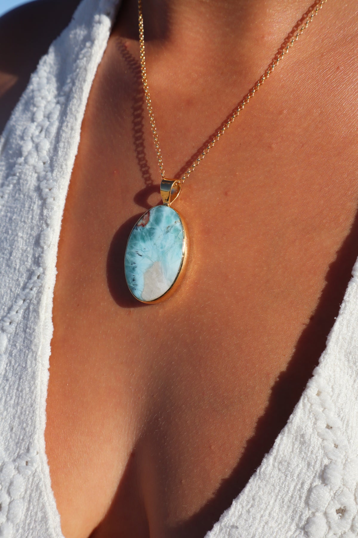 Larimar Wave Pendant