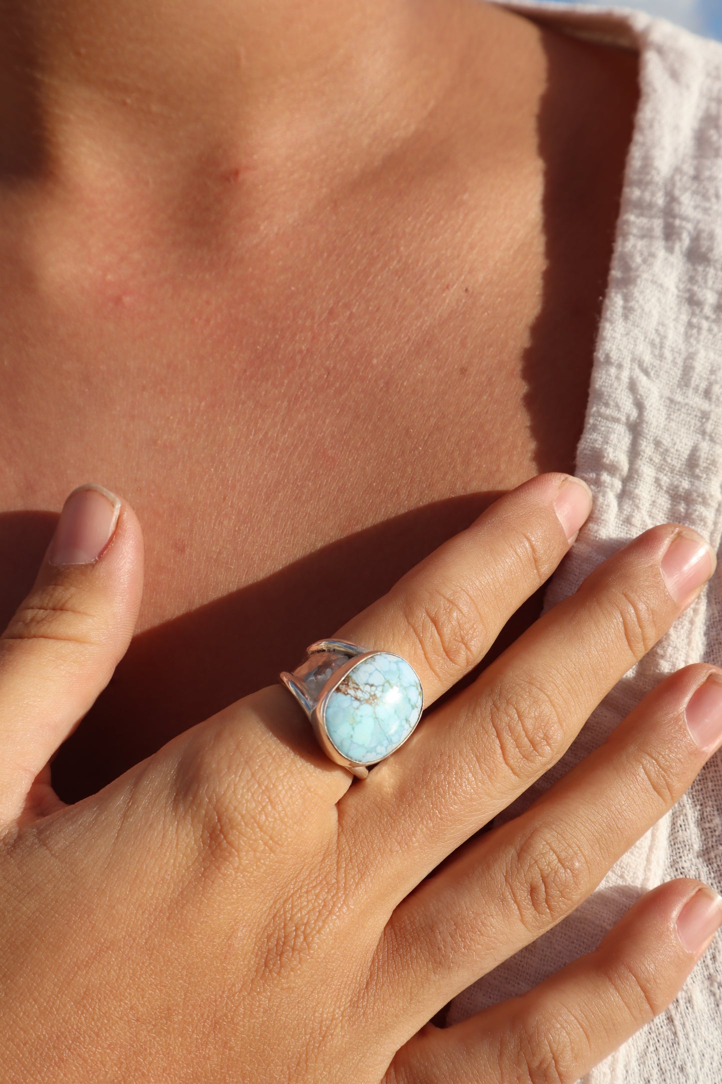 Chunky Turquoise Ring SIZE R 1/2 - 9