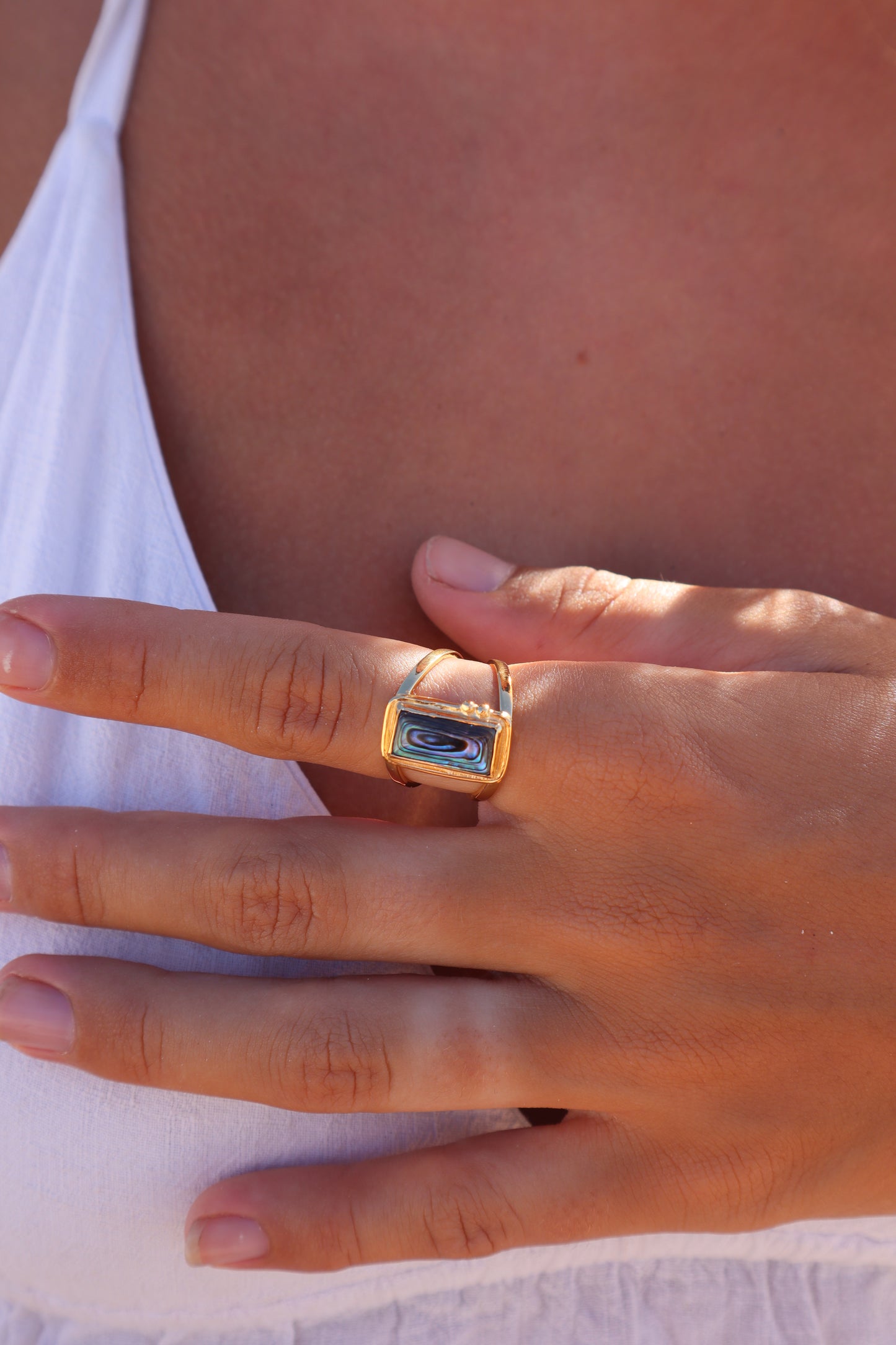 Abalone Ring SIZE 7.5