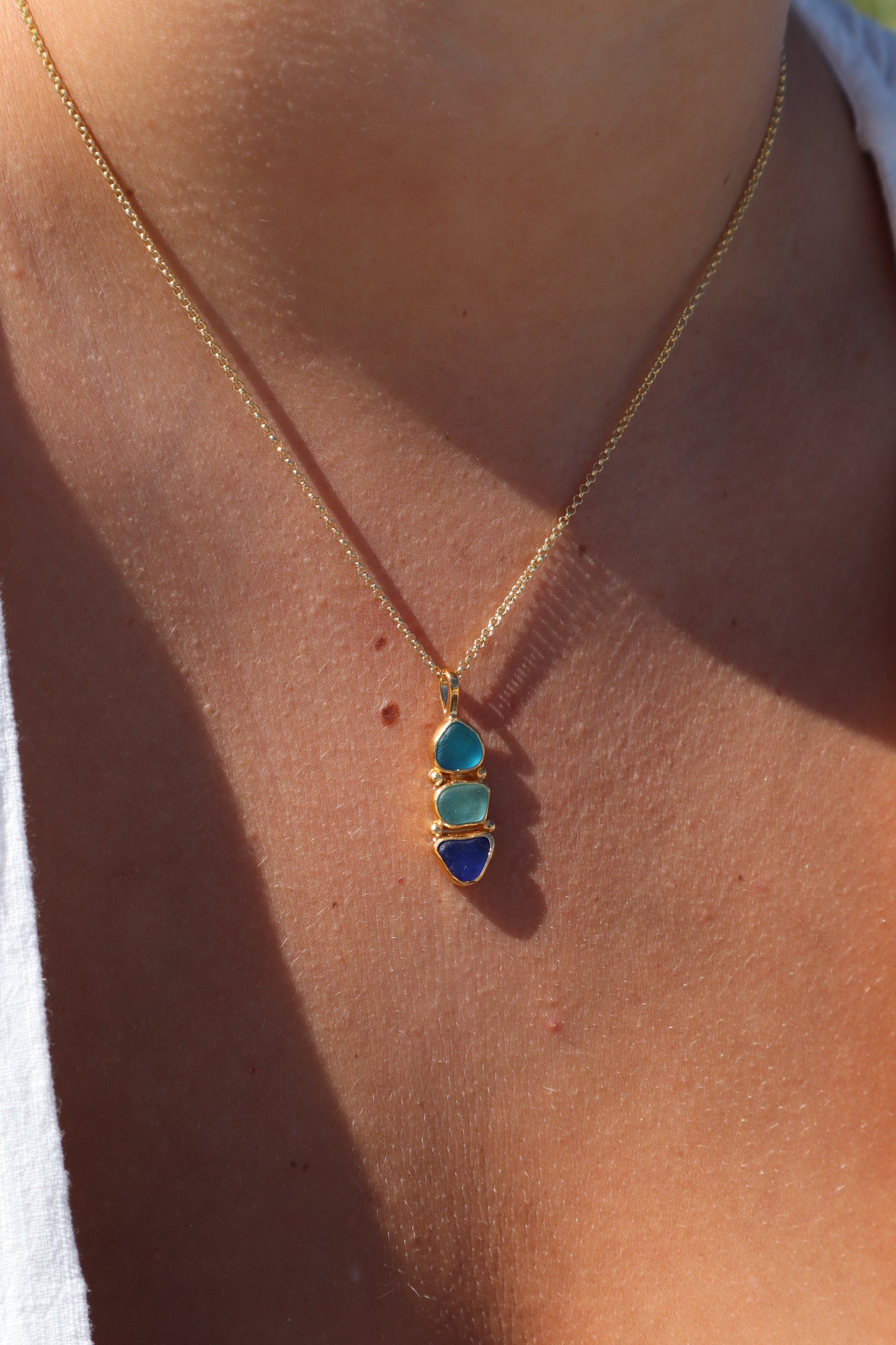 Triple Sea Glass Pendant