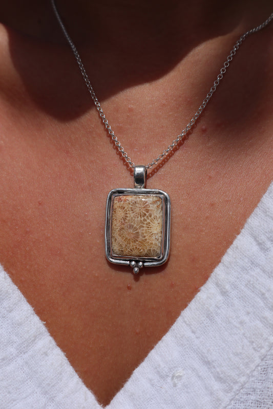 Fossilised Coral Pendant