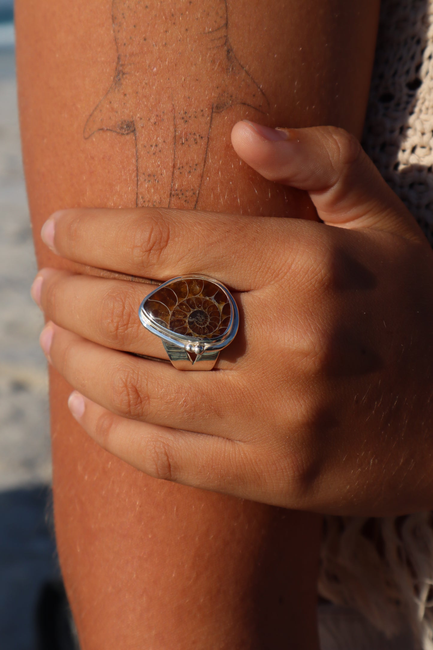 Chunky Ammonite Ring SIZE V - 10 3/4