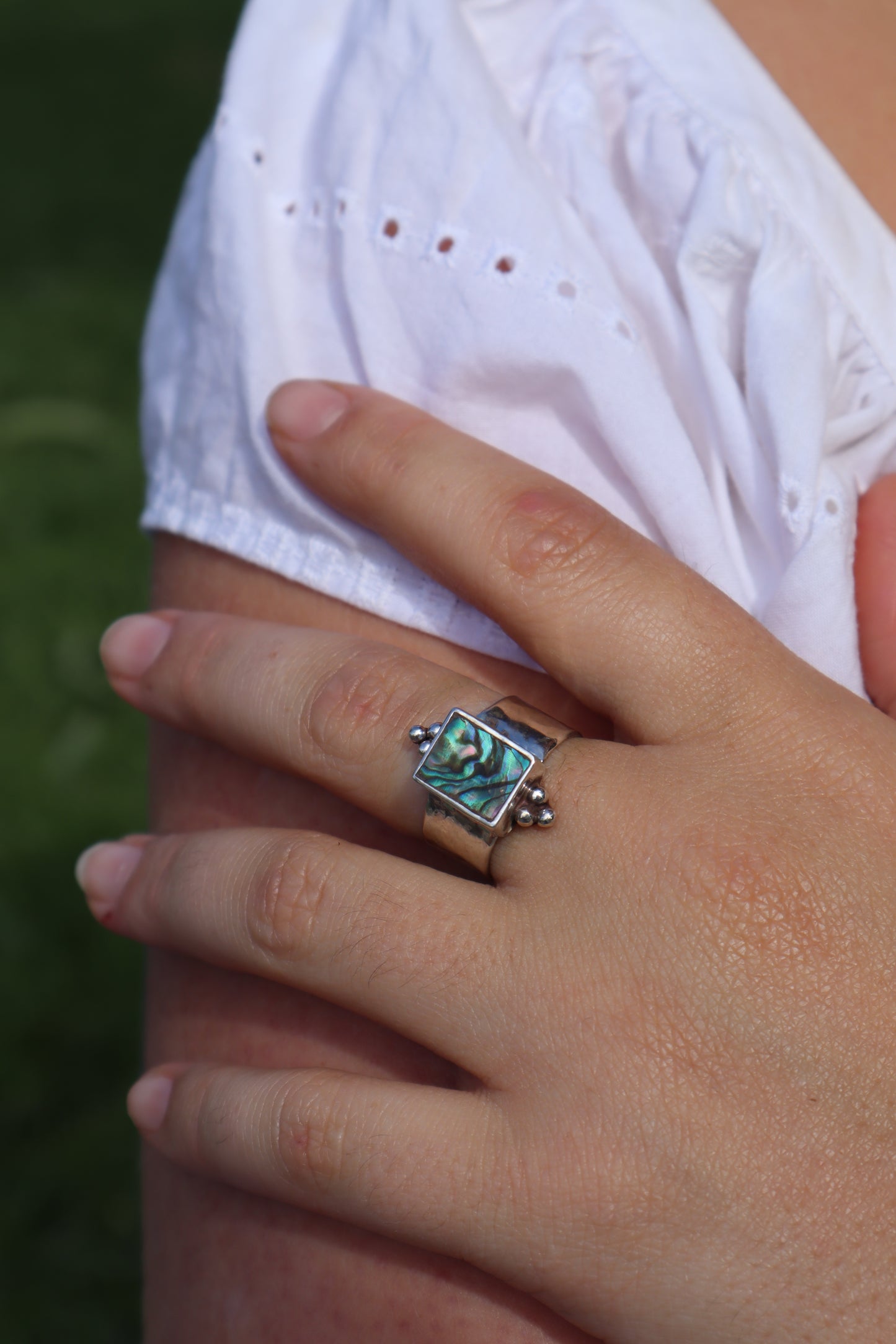 Abalone Angel Ring SIZE 0 1/2 - 7 1/2
