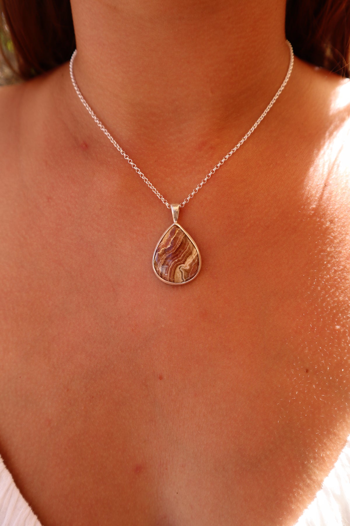 Rhodochrosite Spiral Pendant
