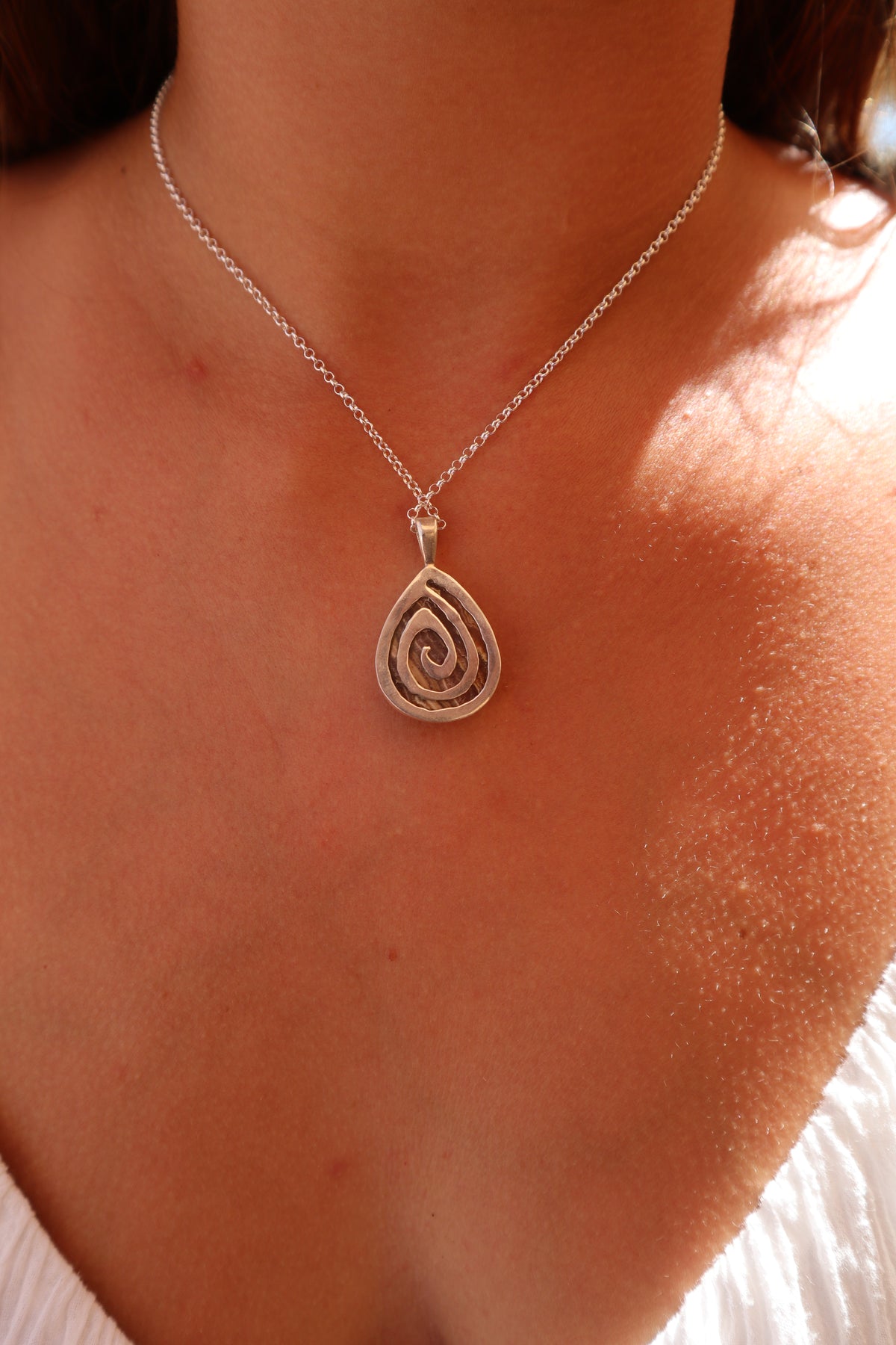 Rhodochrosite Spiral Pendant