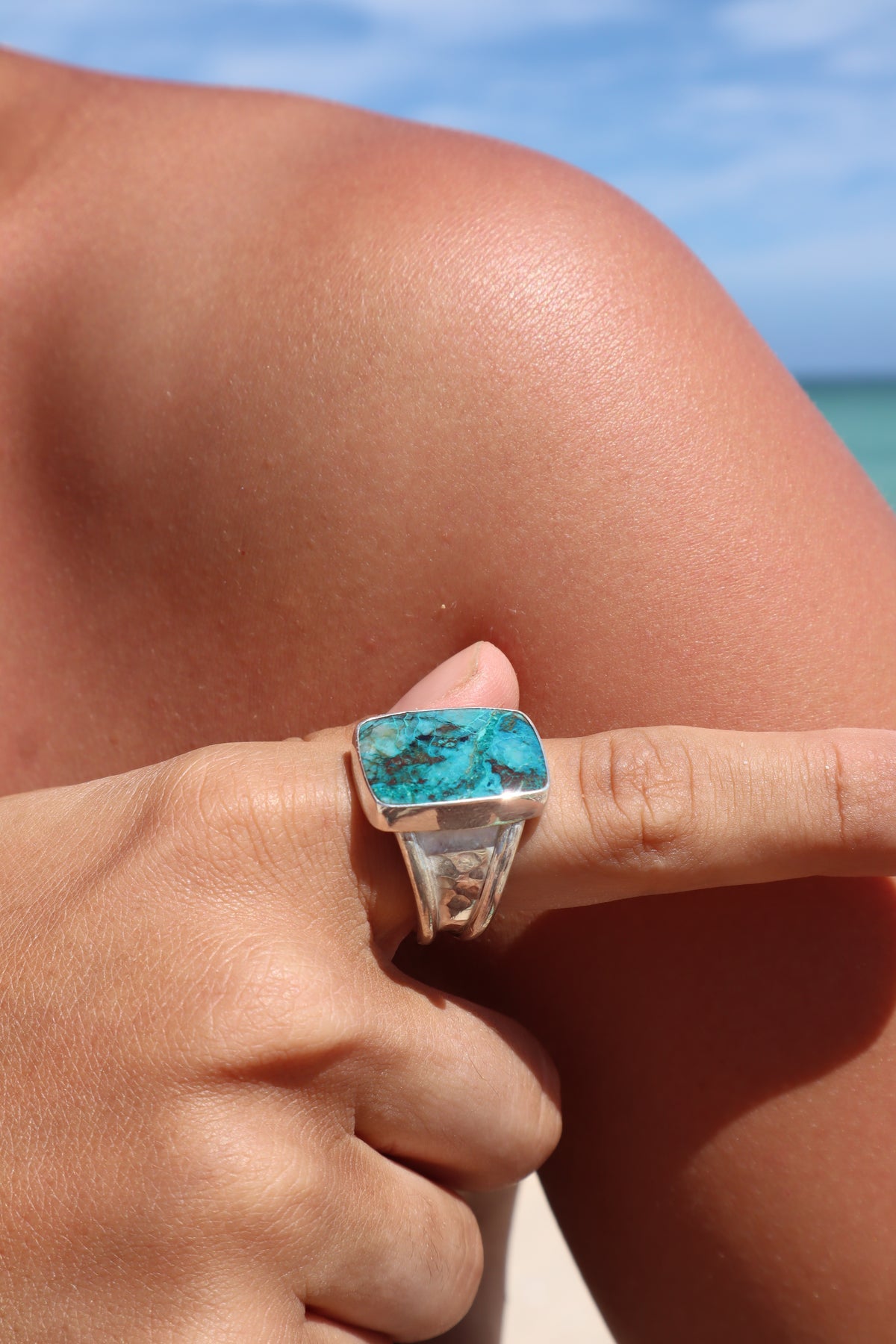 Chunky Chrysocolla Ring SIZE 10