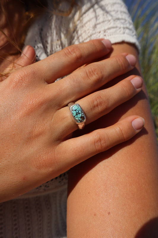 Horizontal Turquoise Ring SIZE N 1/2 - 7
