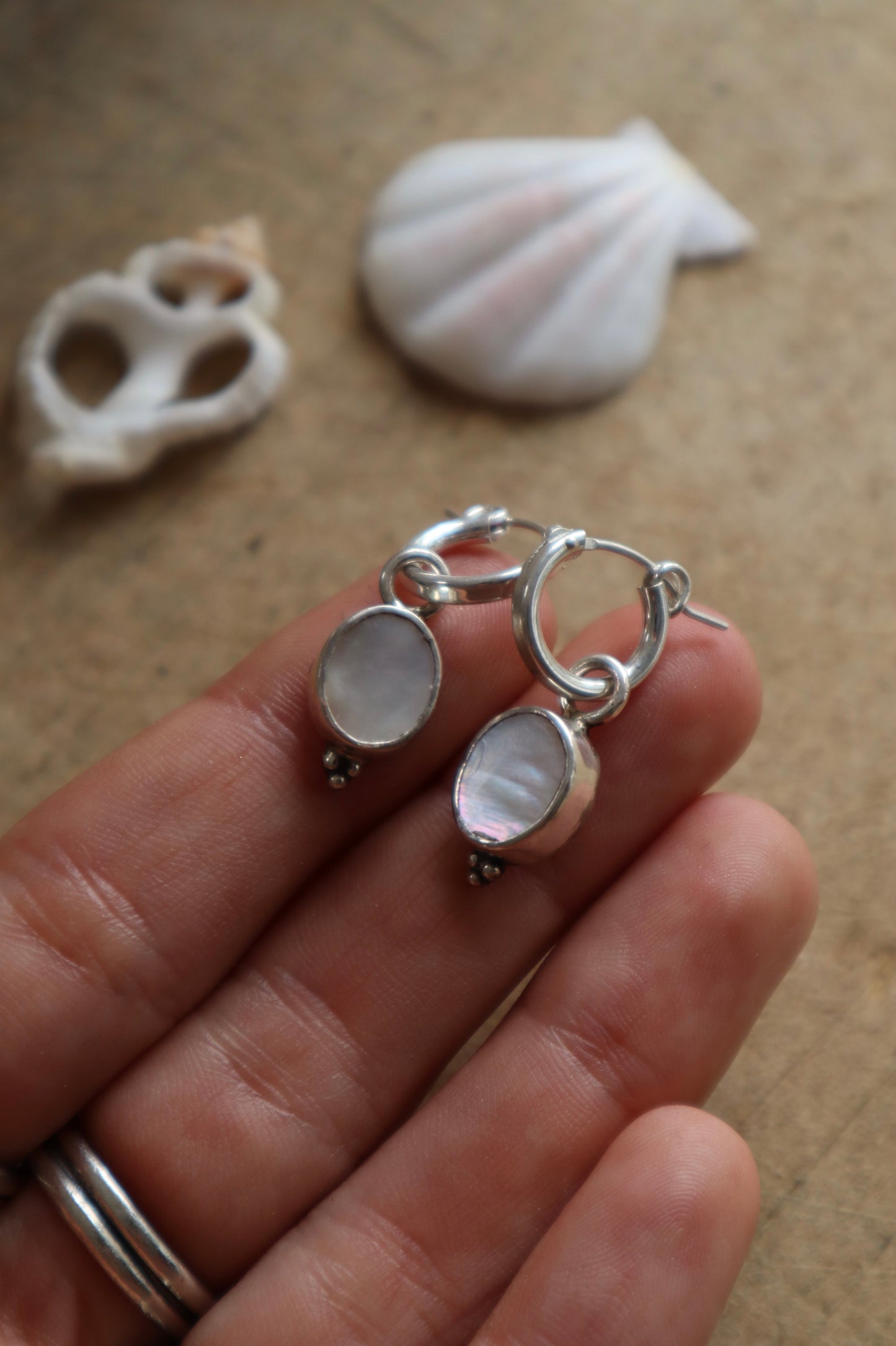 Mother Of Pearl Hoops