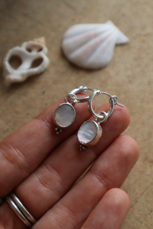 Mother Of Pearl Hoops