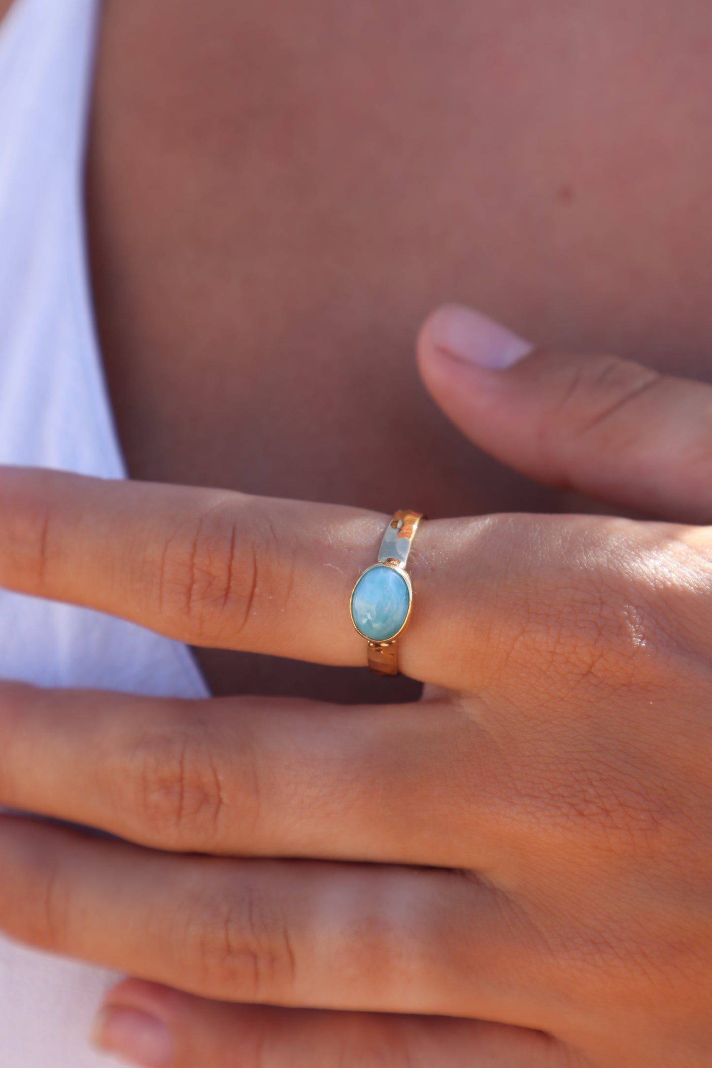 Dainty Larimar Ring