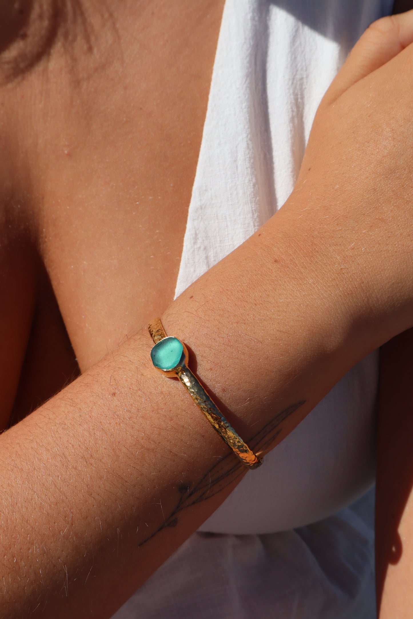 Textured Sea Glass Cuff