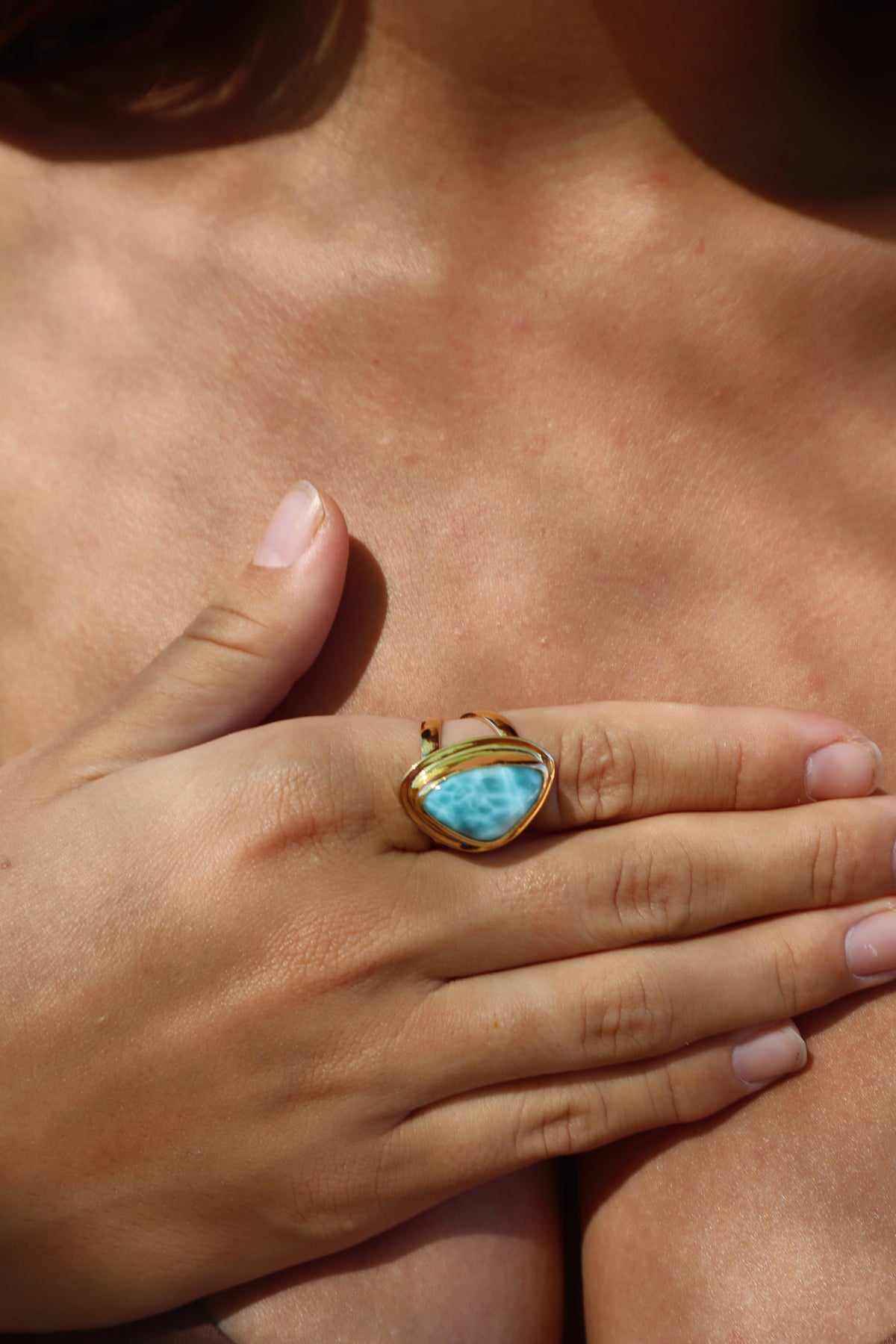 Chunky Larimar Ring SIZE 8.5