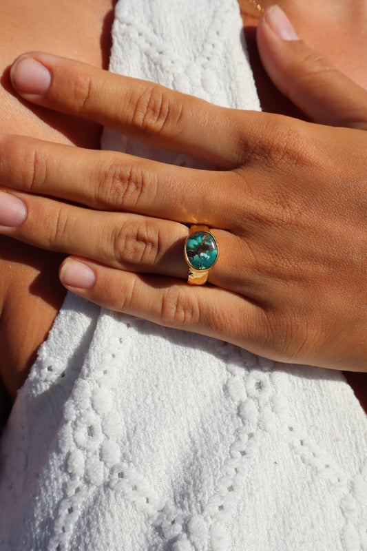 Green Turquoise Ring SIZE 6