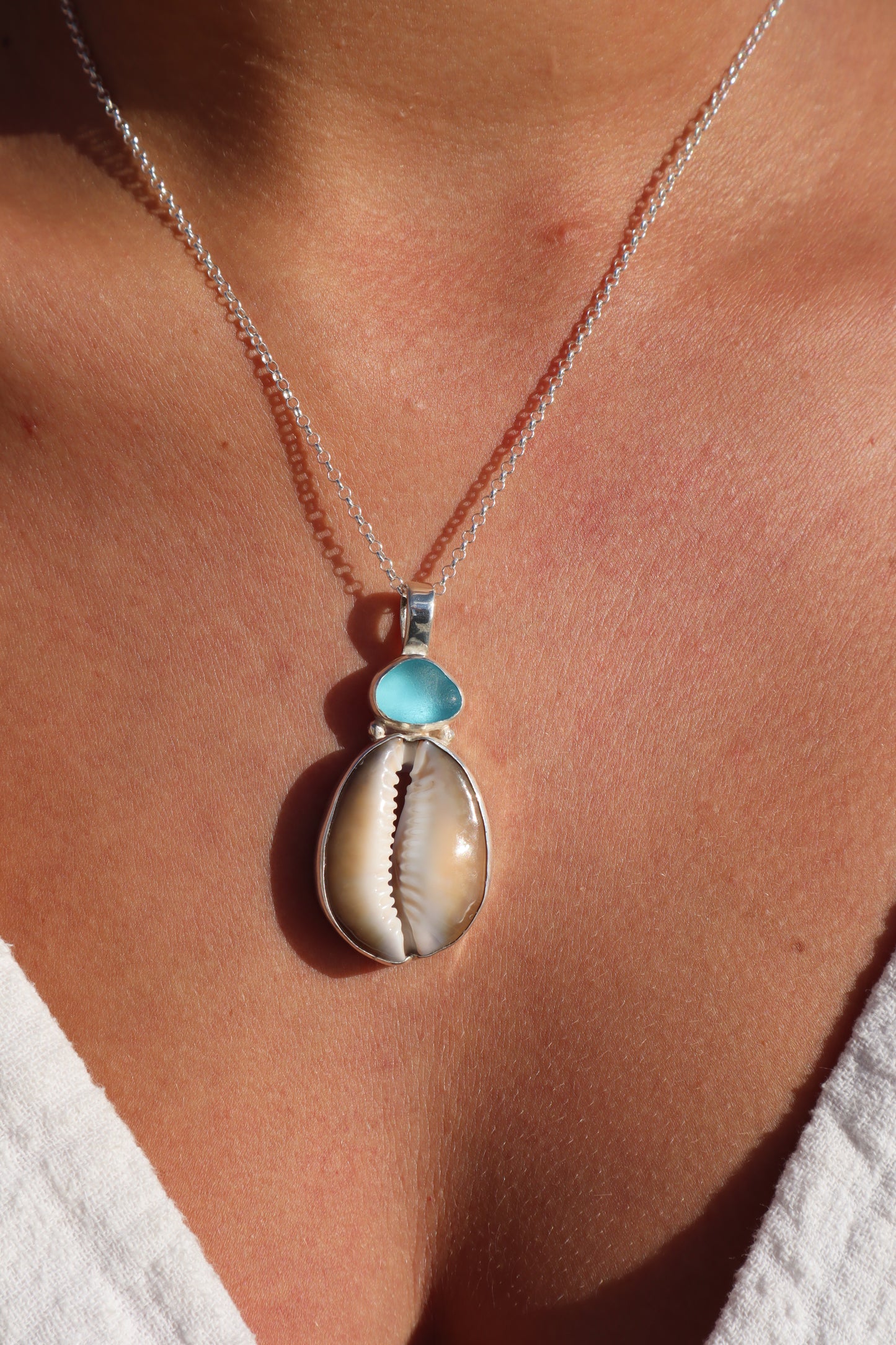 Cowrie x Seaglass Pendant