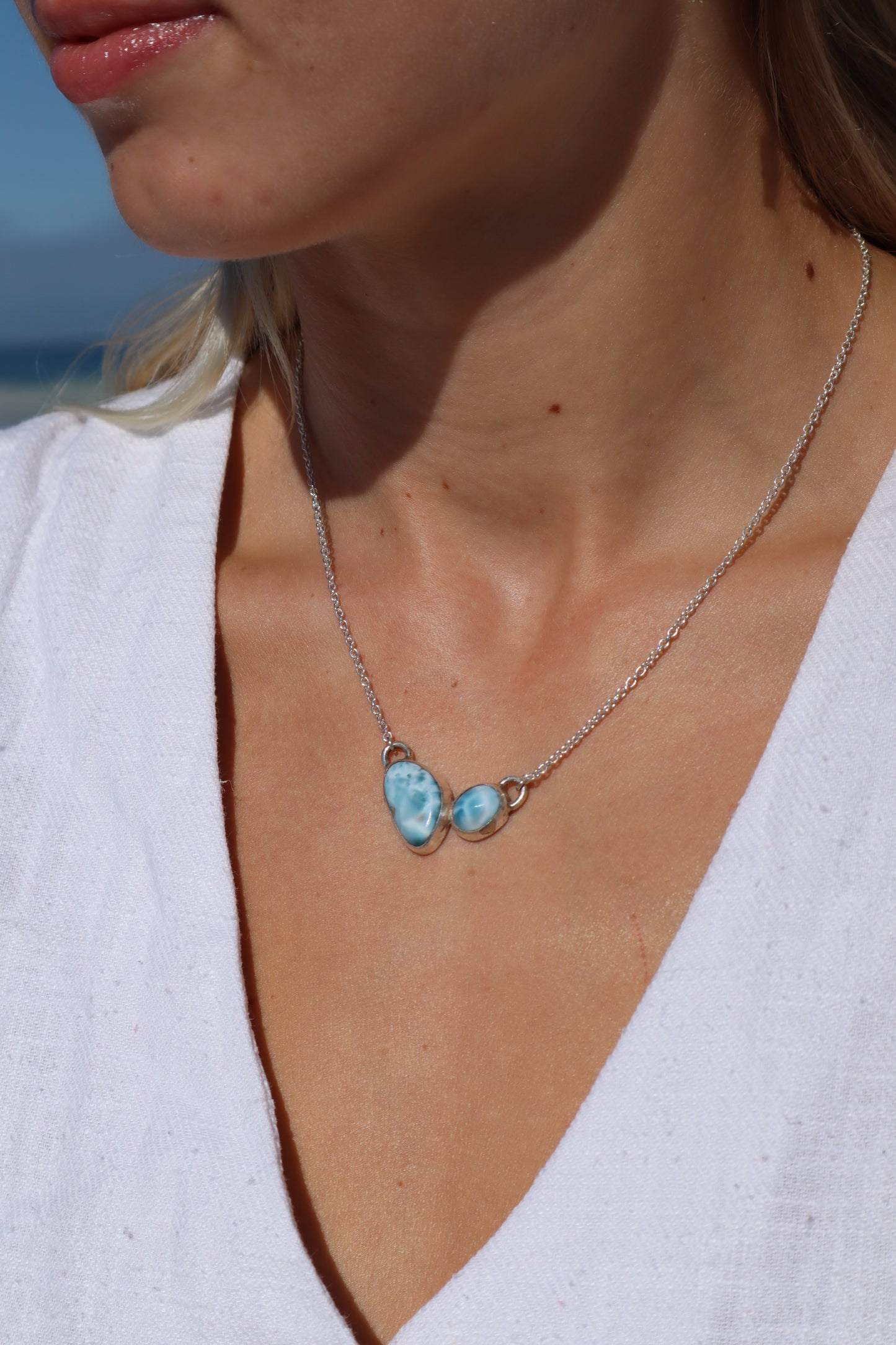 Double Larimar Necklace