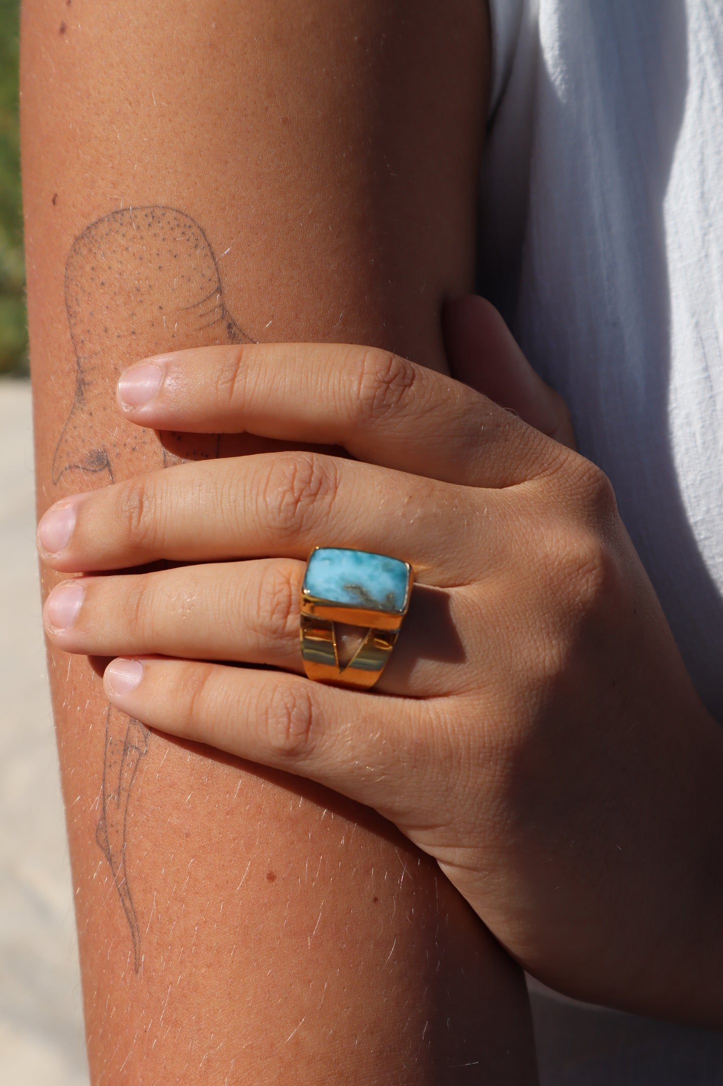 Chunky Larimar Ring SIZE 8.5 - Q 1/2