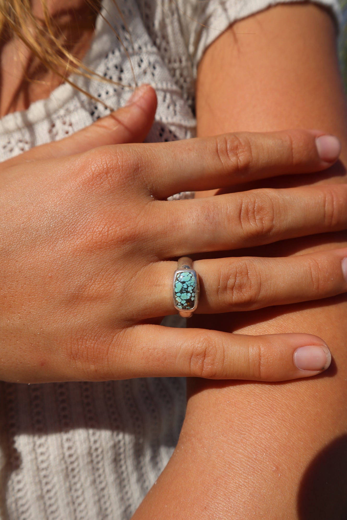 Horizontal Turquoise Ring SIZE N 1/2 - 7