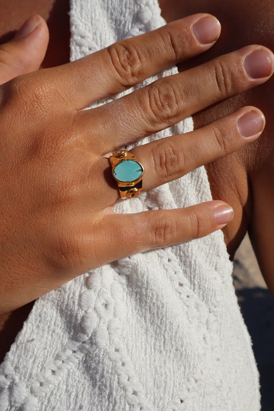Spiral Turquoise Ring SIZE 6