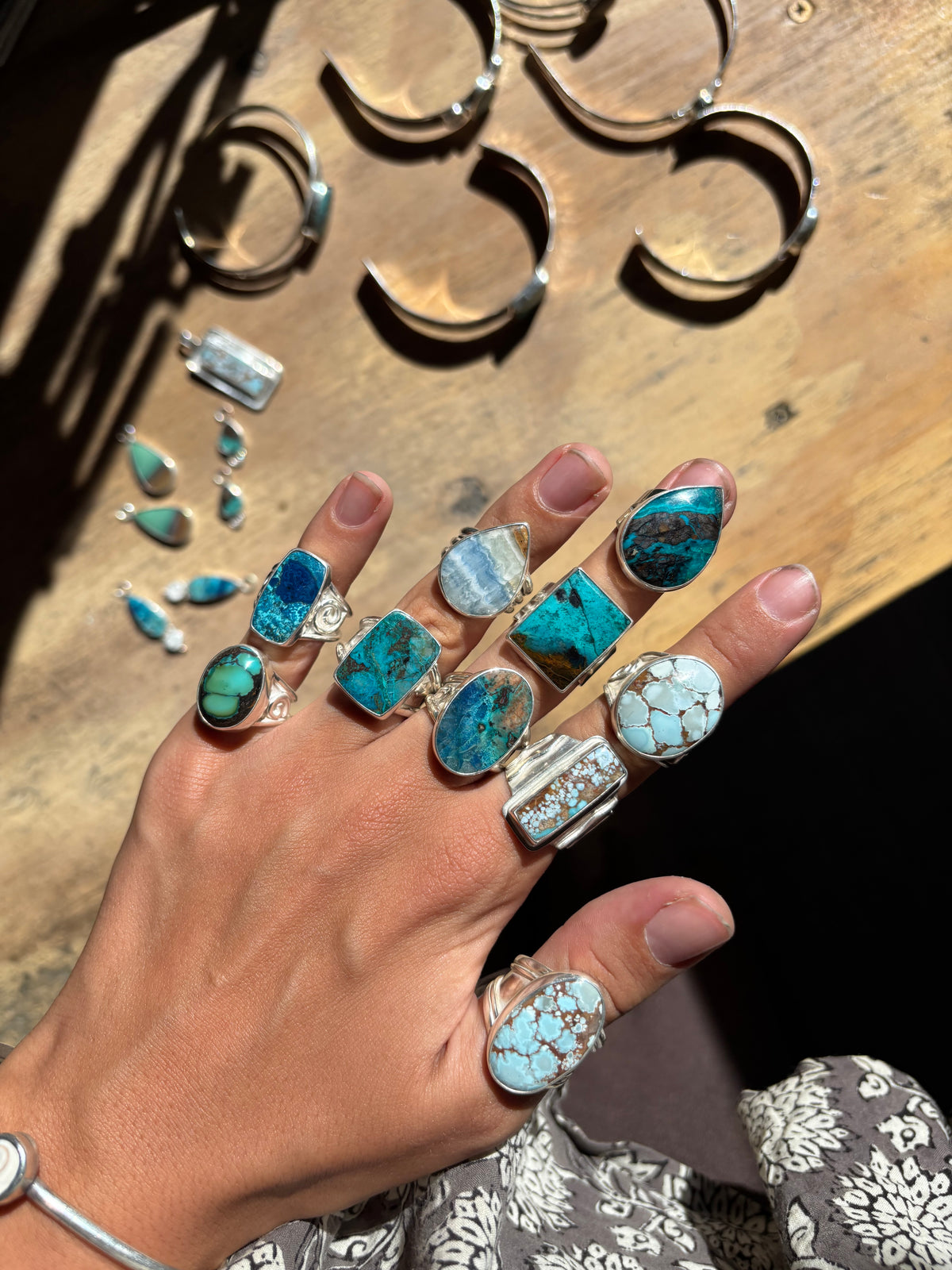 Chunky Chrysocolla Ring SIZE 10