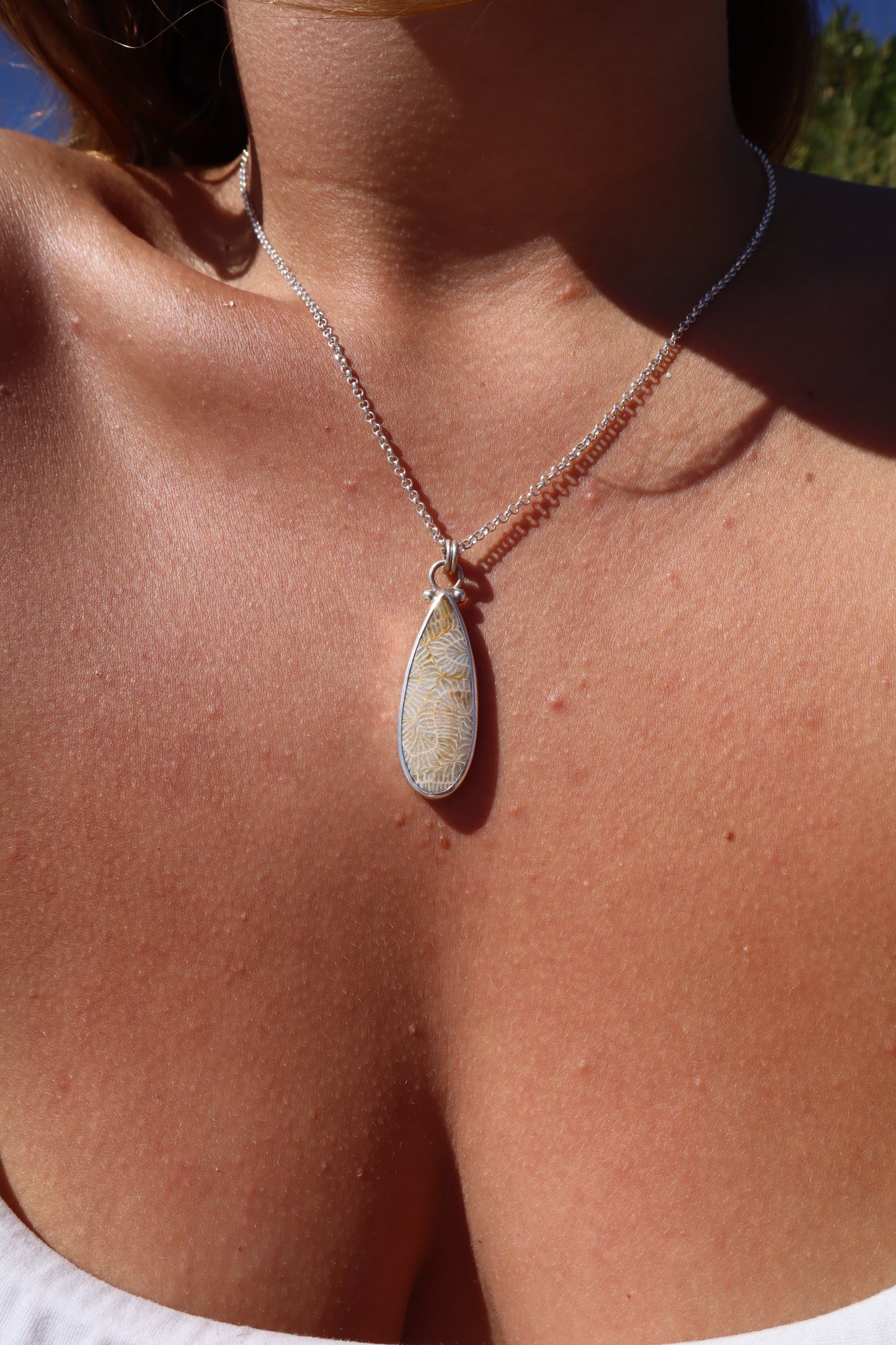 Fossilised Coral Pendant