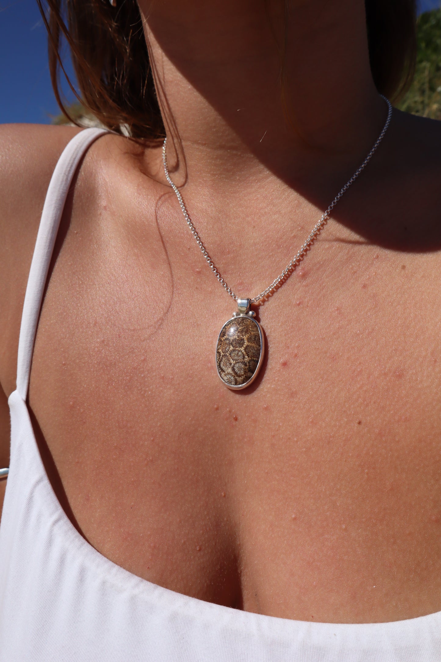 Fossilised Coral Pendant