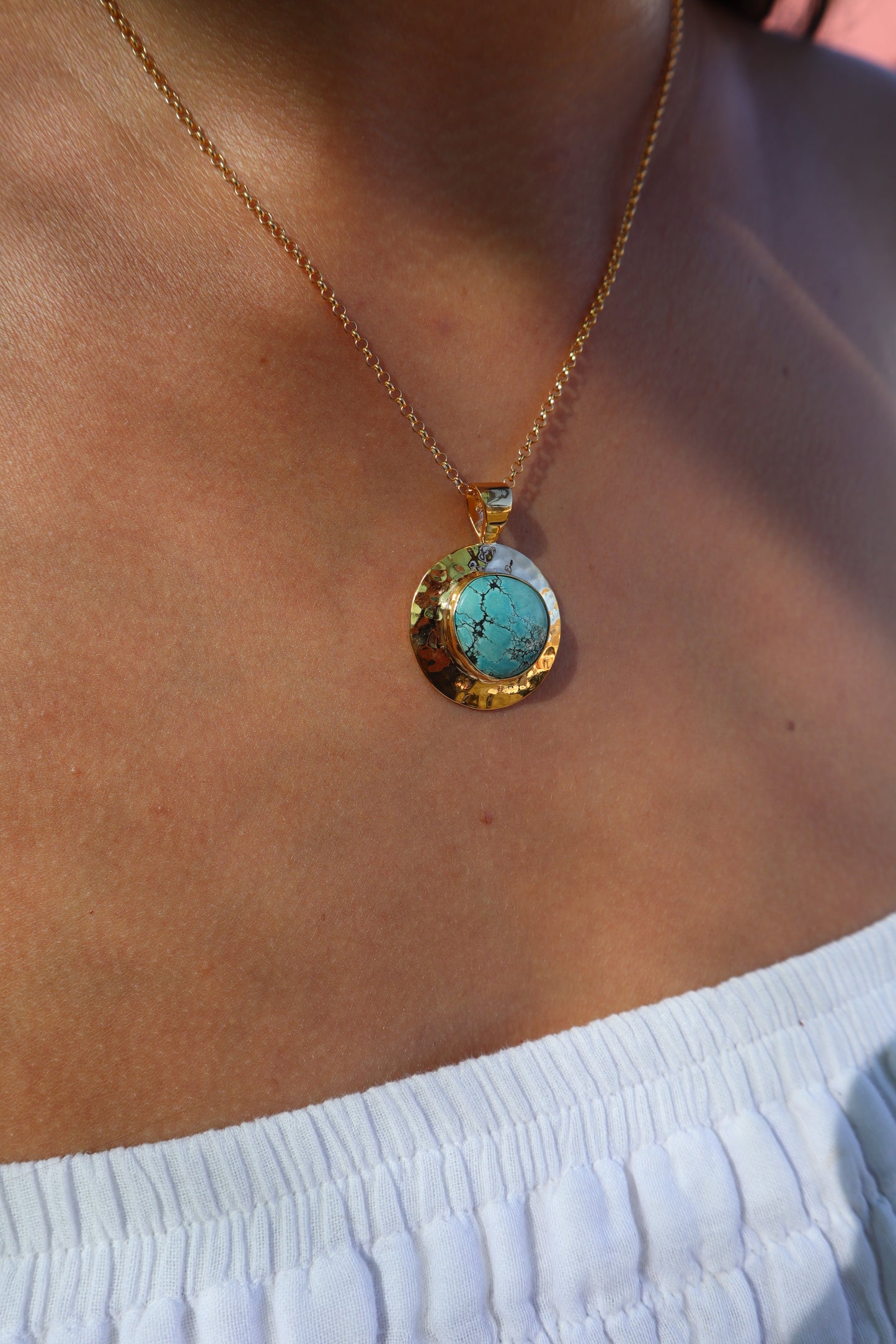 Turquoise Halo Pendant