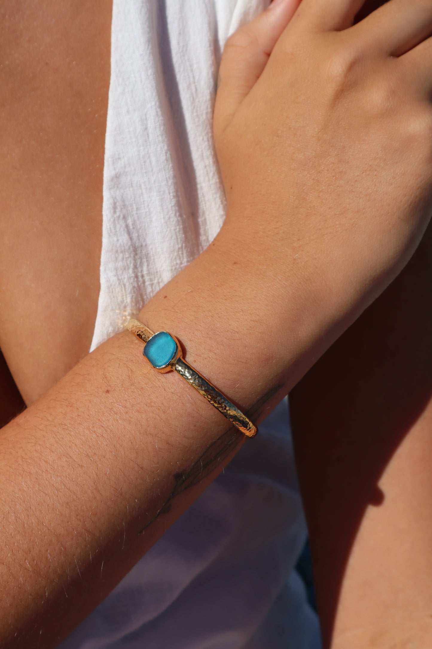 Textured Sea Glass Cuff