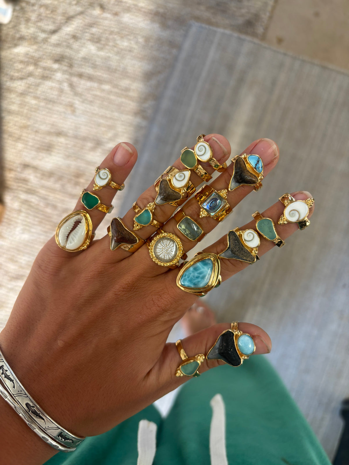 Textured Abalone Ring SIZE 7.5