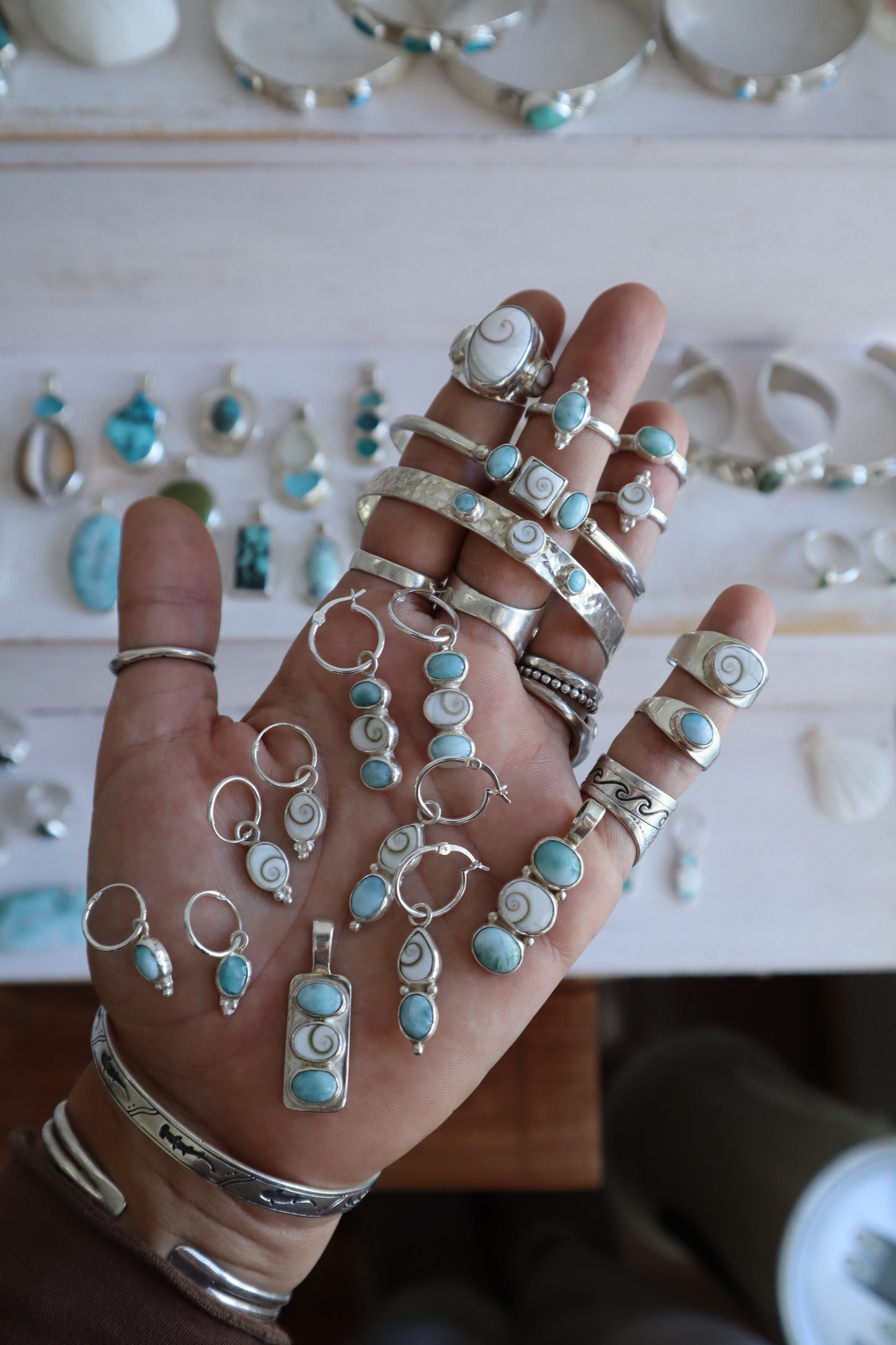 Dainty Larimar Ring SIZE P - 7 3/4
