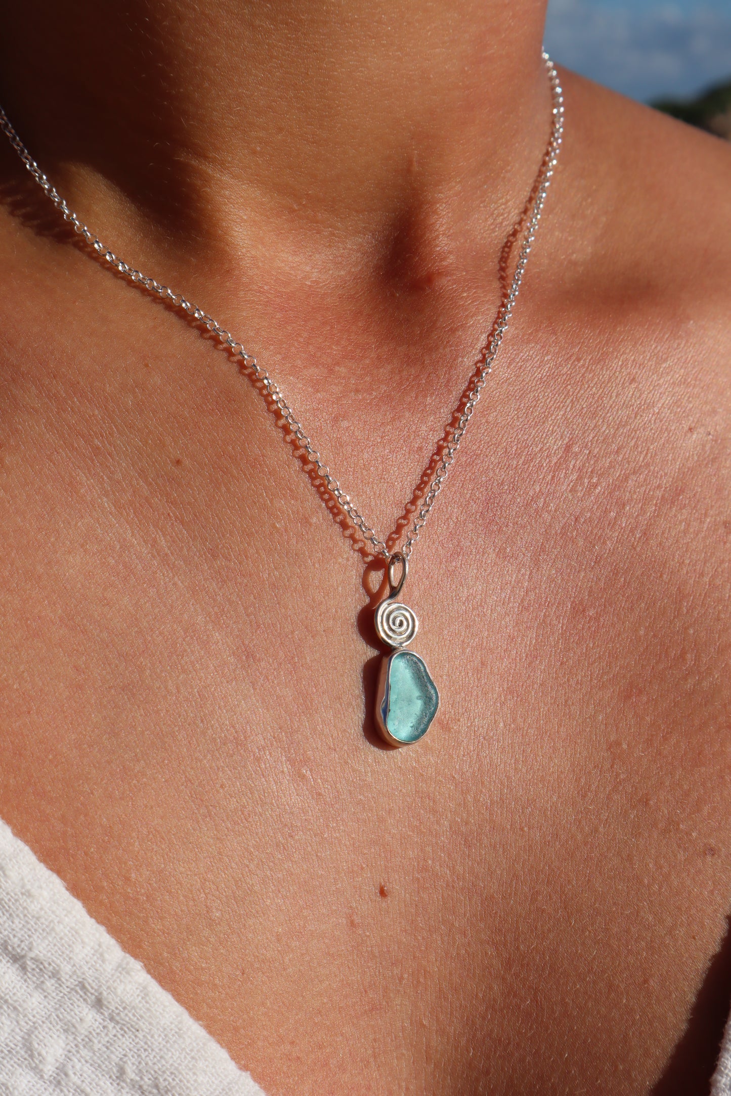 Seaglass Spiral Pendant