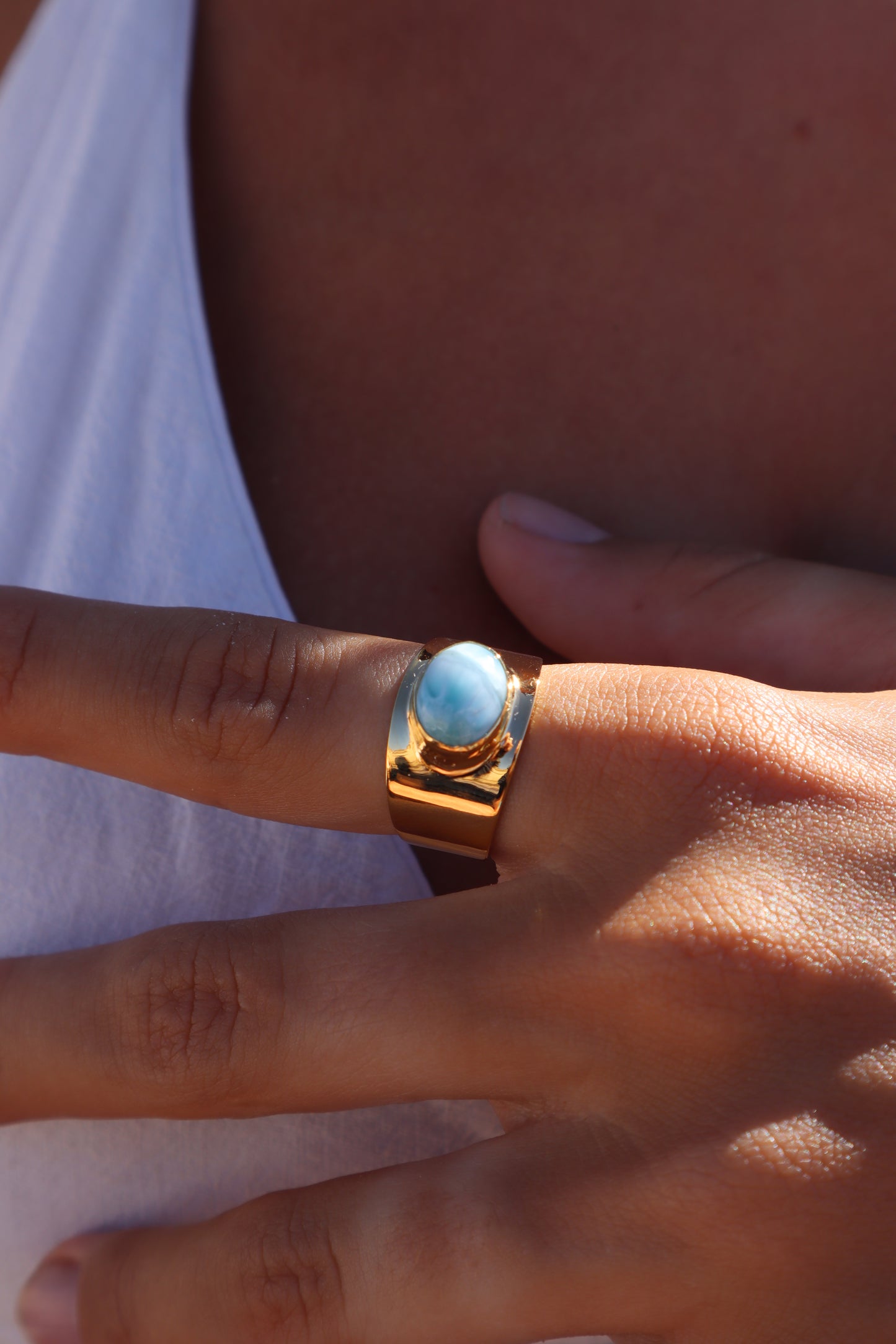 Larimar Signet Ring SIZE 8.5